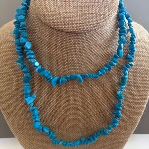 Southwestern Faux Turquoise Necklace 35 inches PRETTY 🔥